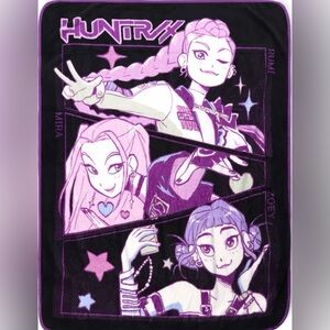 K-POP Demon Hunters Kids Throw Blanket - Black & Purple